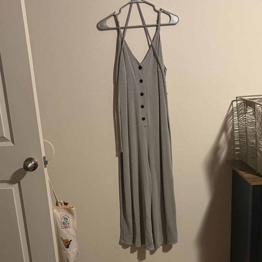 Audrey 3+1 Black and White Striped Button-Front Maxi Dress